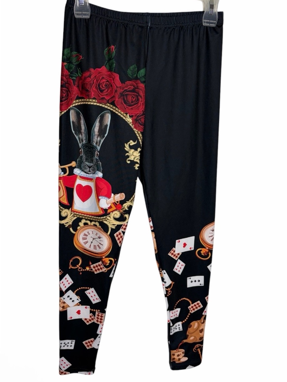Cowcow Alice in The wonderland playing card themed leggings size M